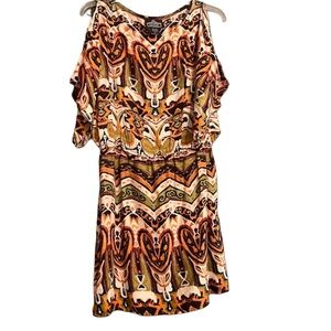 BOHEMIAN CINCHED WAIST MULTICOLOR DRESS